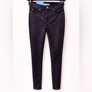 NWT 7 For All Mankind Skinny Jeans 23 Black Shimmer High Rise b(air)